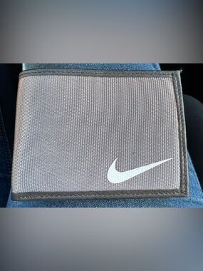 Nike Gray Wallet with White Swoosh